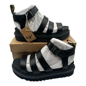 Dr Martens Blaire Sandals Womens Sz 9 Black Brando Leather Doc 24191001